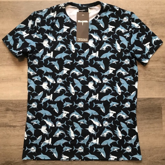 Blackmilk Other - New Shark T-Shirt by Blackmilk Blue Black